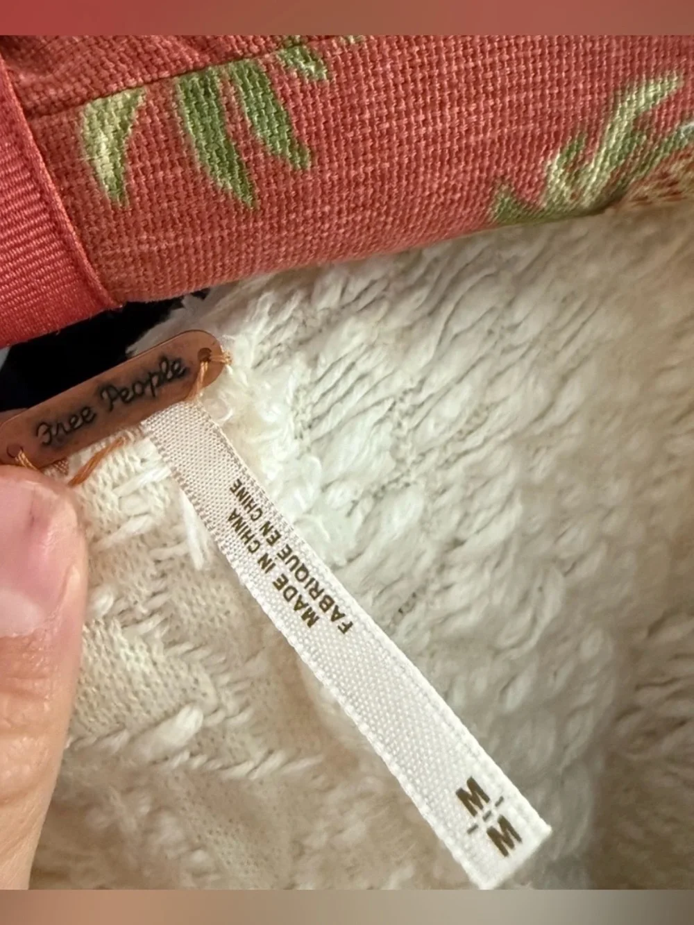 Free People shaggy ivory zip up sweater - Picture 3 of 3